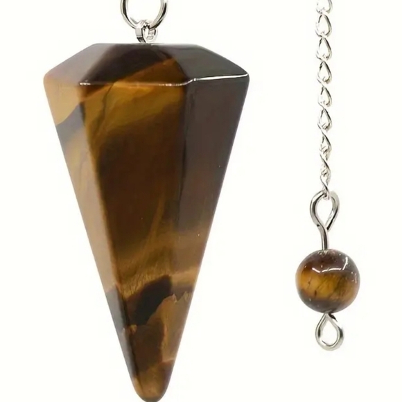 Silver and Brown Pendulum Necklace 4 Necklace Or Pendulum - Picture 3 of 5